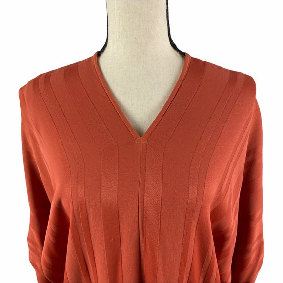 ANTHROPOLOGIE TINA + JO STRIPE SATIN TAB SLEEVE KIMONO TOP SMALL - Picture 5 of 13